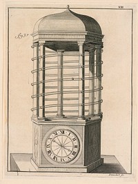 Design For a Clock, pl. XIII from "Recueil d'Ouvrages Curieux de Mathematique et de Mecanique, ou Description du Cabinet"