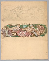 Studies for a Wall Panel by Francis Augustus Lathrop, American, 1849 - 1909