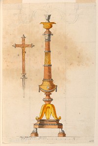 Design for a Candelabrum and a Crucifix