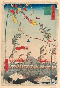 Town Prosperous with Tanabata Festival (Shichu han-ei, Tanabata matsuri) From the Series One hundred Views of Edo by Utagawa Hiroshige