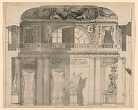 Design for a Salon, with Statues of Apollo and Venus by Gilles Paul Cauvet