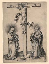 Christ on the Cross with Mary and John by Martin Schongauer