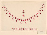 Design for a Parure with Rubies and Pearls