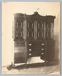 Tall China Cabinet with Eagle Motif