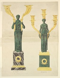Design for Two Candlesticks by Lefebvre Manufactory