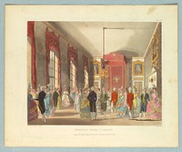 Drawing Room St. James's, from "Ackermann's Repository", Print Maker Thomas Rowlandson, British, 1756–1827 and Augustus Charles Pugin, French, active Great Britain, ca. 1762–1832