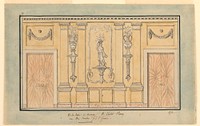 Elevation of dining room entrance wall, Hotel Paroy, Paris