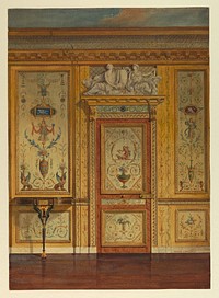 Section of wall, bedroom of Marie Antoinette, Palace of Fontainebleau, France by Frederick Marschall