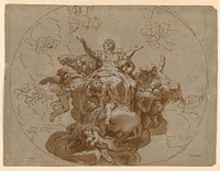 Design for a Ceiling with the Ascension of the Virgin, Francesco Trevisani