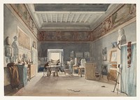 A Studio in the Villa Medici, Rome by Joseph-Eugène Lacroix