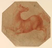 Study of a Rearing Horse after Leonardo da Vinci, attributed to Francesco Melzi