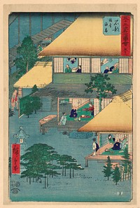 Ishibe: Guests at the Inn (Ishibe, ryosha tomarikyaku) from the Series 53 Stations of the Tokaido by Utagawa Hiroshige