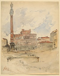 Palazzo Pubblico, Siena by Walter Shirlaw, American, b. Scotland, 1838–1909