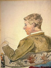 Portrait Of Fellow Student At Cornell by Louis Eilshemius