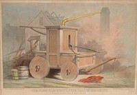 Lithograph, "THE FIRST FIRE ENGINE EVER USED IN BROOKLYN"
