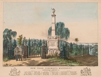 Lithograph, "New York Firemen's Monument", Currier & Ives