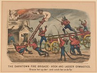 Lithograph, "The Darktown Fire Brigade: Hook and Ladder Gymnastics" (3)