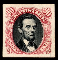 90c Lincoln plate proof single