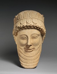 Limestone head of a man