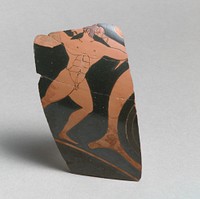 Fragment of a terracotta kylix: eye-cup  (drinking cup)
