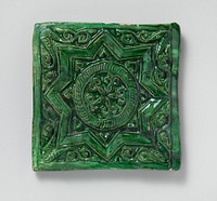 Green Tile with Star Design