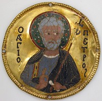 Medallion with Saint Peter from an Icon Frame, Byzantine