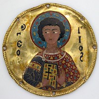 Medallion with Saint George from an Icon Frame, Byzantine