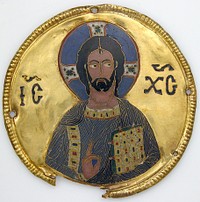 Medallion with Christ from an Icon Frame