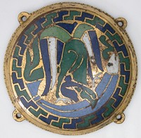 Eagle Attacking a Fish (one of five medallions from a coffret)