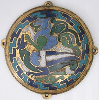 Combat Between Dragon and Dog (one of five medallions from a coffret)