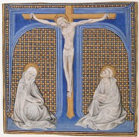 Manuscript Illumination with Crucifixion in an Initial T, from a Missal, French