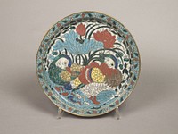 Dish with mandarin ducks and lotuses