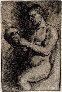 Alaston mies ja pääkallo, 1902 by Albert Edelfelt