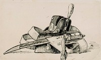 Closing vignette for poem number fifteen stolt (original drawing for the tales of ensign stål), 1897 - 1900 by Albert Edelfelt