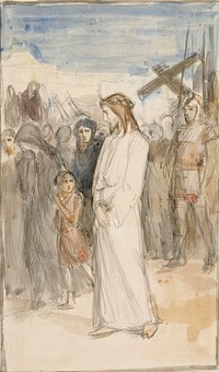 Kristusta viedään golgatalle (ehdotus vaasan kirkon alttaritauluksi?), 1892 by Albert Edelfelt