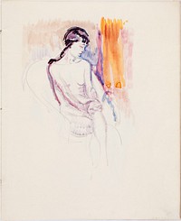 Istuva malli, luonnos, 1912 - 1913part of a sketchbook by Magnus Enckell