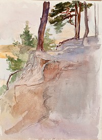 Rantamaisema, puun juurakko, 1887 - 1892 by Albert Edelfelt