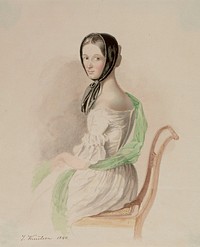 Istuva nuori nainen, 1840 by Johan Knutson