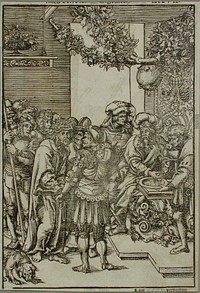 Pilatus pesee kätensä by Lucas Cranach