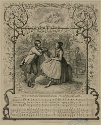 Illustration to the folksong die drei röslein, 1838 - 1844