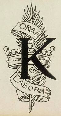 Matkamiehen näky-runon alkukirjain k, 1897 - 1900 by Albert Edelfelt