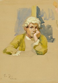 Young man in rococo attire, 1916