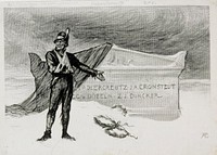 Vänrikin markkinamuisto -runon alkuvinjetti, 1897 - 1900 by Albert Edelfelt