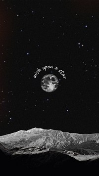 Moon & star quote iPhone wallpaper