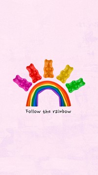 Cute rainbow quote iPhone wallpaper