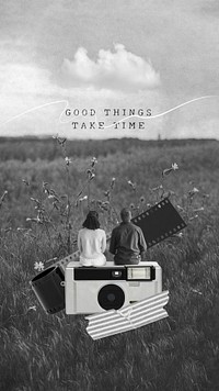 Vintage couple quote iPhone wallpaper