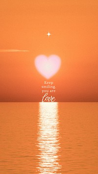 Sunset love quote iPhone wallpaper