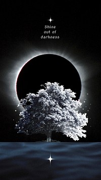 Moon & darkness quote iPhone wallpaper