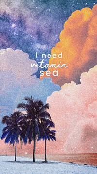 Aesthetic beach quote iPhone wallpaper