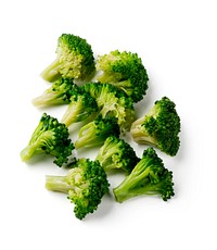 1/8 cup broccoli on white background.